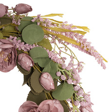 Field Flower & Eucalyptus Wreath Dusty Pink (55cmD)