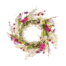 Artificial Wreaths - Field Flower Wreath Purple & Violet (48cmD)