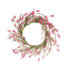 Artificial Wreaths - Carnation Bud Wreath Pink (45cmD)