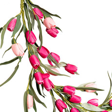 Tulip & Eucalyptus Garland Mixed Pink (150cmL)