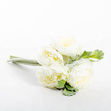 Helen Peony Ranunculus Bouquet 6 Flowers Cream (30cmH)