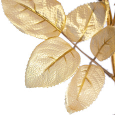 Enchanted Gold Leaf Rose Stem White (14cmDx73cmH)