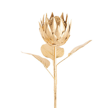 Australian & Native Flowers - Native Protea Open Head Metallic Gold (63.5cmH)