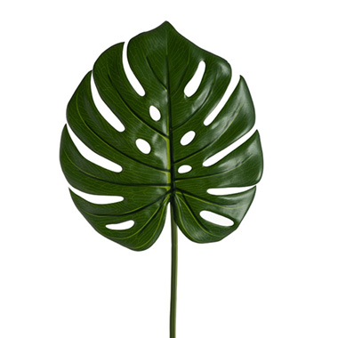  - Real Touch Philo Monstera Leaf Long Stem Green (85cmH)