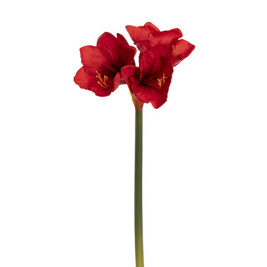 Other Artificial Flowers - Real Touch 4 Head Clivia Stem Red (61cmH)