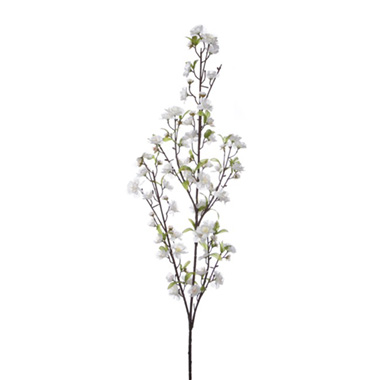 Other Artificial Flowers - Peach Blossom Spray White (125cm)