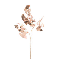 Artificial Metallic Leaves - Ginkgo Leaf Spray Metallic Rose Gold (81cmH)