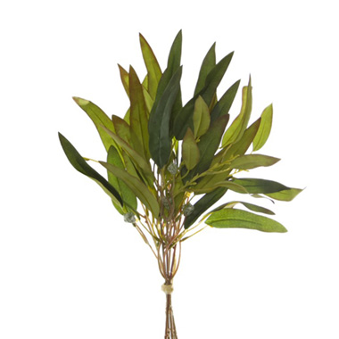Artificial Leaves - Eucalyptus Willow Leaf Gumnut Bouquet Green Red (44cmH)