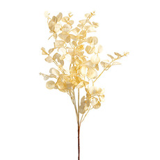 Artificial Dried Leaves - Eucalyptus Dollar Gum Spray Vanilla Cream (80cmH)