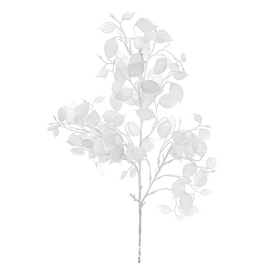 Artificial Dried Leaves - Moonwort Honesty Spray White (63cmH)