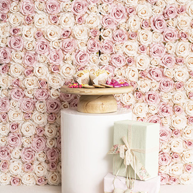 Flower Walls - Rose Flower Wall Cream & Dusty Pink (50cmx50cm)
