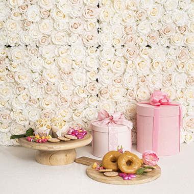 Flower Walls - Rose Flower Wall White (50cmx50cm)