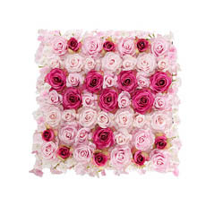 Flower Walls - Rose & Hydrangea Mix Flower Wall Dark Fuchsia (50cmx50cm)
