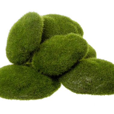 Artificial Moss Rocks Green Assorted Sizes Pack 12