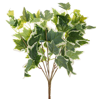 Artificial Ivy - English Ivy Variegated Bush x7 White Green (42cmH)