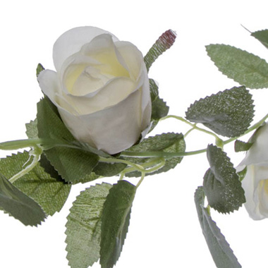 Rose Garland x11 Flowers White (180cm)