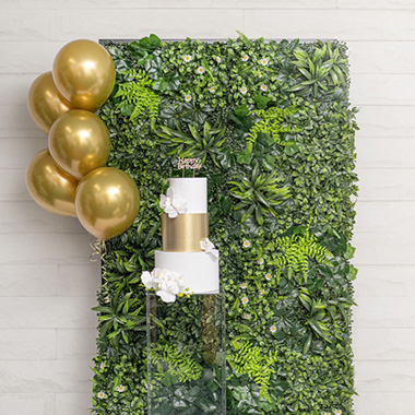 Artificial Greenery Walls - Greenery Wall UV Treated Ivy & Fern Mix Green (1Mx1M)
