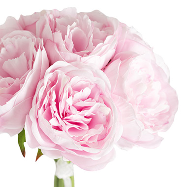 Peony Bouquet Emily x8 Flowers Pink (34cmH)
