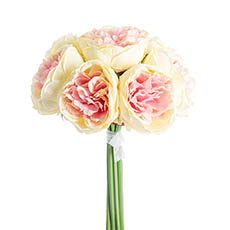 Artificial Peony Bouquets - Peony Bouquet Emily x8 Flowers Yellow Pink (34cmH)