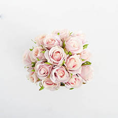 Katie Rose Bouquet with 16 Flowers Light Pink (25cmH)