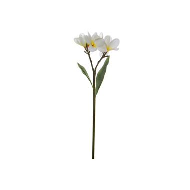 Artificial Tropical Flowers - Frangipani Spray Cream Yellow (53cmH)