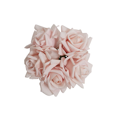 Siena Real Touch Rose Bouquet x 5 Heads Blush Pink (26cmH)
