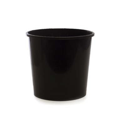 Plastic Flower Buckets - Dutch Flower Bucket Plastic Round 05L Black (20Dx23cmH)