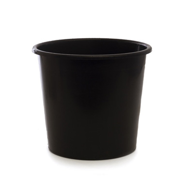 Plastic Flower Buckets - Dutch Flower Bucket Plastic Round 07L Black (23.5Dx20.5cmH)