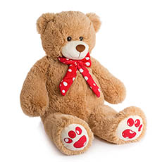 Valentines Teddy Bears - Elijah Bear Brown (66cmHT)