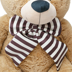 Giant Teddy Bear Wilson w Striped Bow Brown (115cmHT/80cmST)