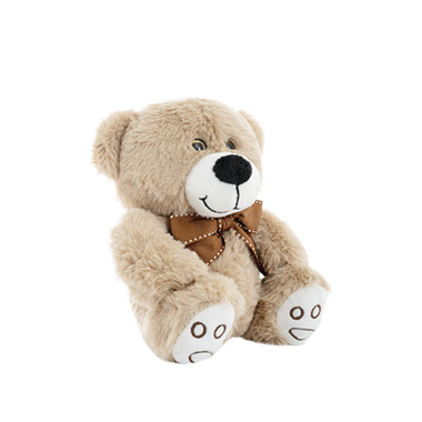 Alec Bear with Bow Dark Brown (19cmST)