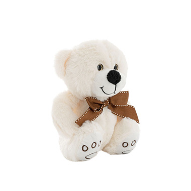 Small Teddy Bears - Alec Bear with Bow White (19cmST)