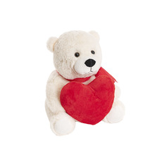 Valentines Teddy Bears - Teddy Bear With Red Scarf White (28cmST)