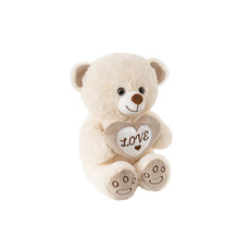 Bary Bear With Heart White (26cmST)