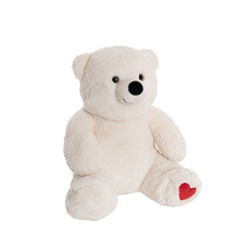 Valentines Teddy Bears - William Bear With Embroidered Paw White (30cmST)
