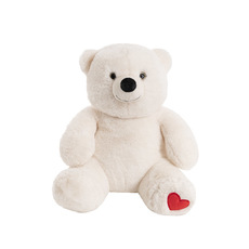 William Bear With Embroidered Paw White (30cmST)