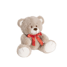 Valentines Teddy Bears - Tommy Bear With Red Bow Grey (24cmST)