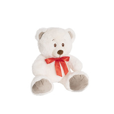 Millie Bear With Red Bow White (24cmST)
