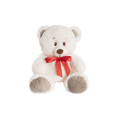 Millie Bear With Red Bow White (24cmST)