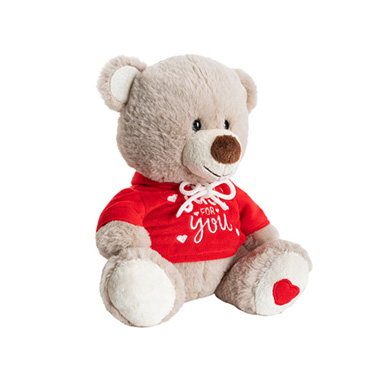 Valentines Day Soft Toys - Just For You Teddy Bear Tom w Hoodie Grey (21cmST)