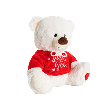 Valentines Day Soft Toys - Just For You Teddy Bear Tom w Hoodie White (21cmST)