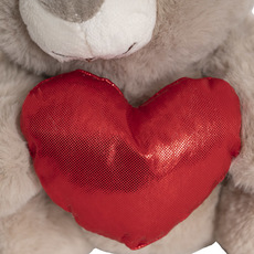 Love Me Bear With Shining Heart Grey (23cmST)