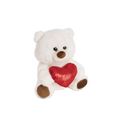 Valentines Teddy Bears - Love Me Bear With Shining Heart White (23cmST)