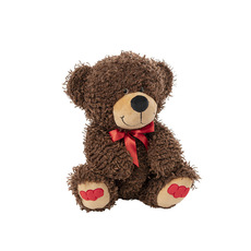 Valentines Teddy Bears - Mr Cuddles Bear With Red Bow Brown (26cmST)