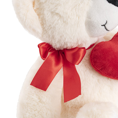 Pookey Bear With Heart And Bow White (25cmST)