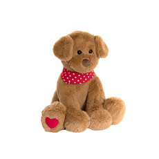 Valentines Teddy Bears - Puppy With Heart On Paw Brown (20cmST)