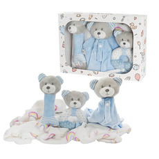 Valentines Teddy Bears - Baby Gift Pack Bear Accessories And Blanket Baby Blue