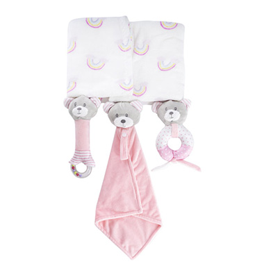 Baby Gift Pack Bear Accessories And Blanket Baby Pink