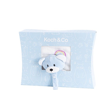 Baby Gift Sets - Baby Gift Box Bear Comforter And Blanket Baby Blue