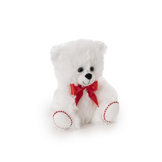 Valentines Teddy Bears - Jolie Bear With Red Bow White (20cmST)